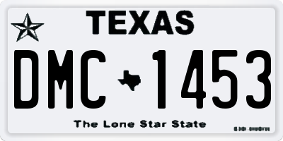 TX license plate DMC1453