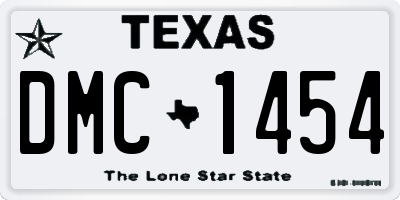 TX license plate DMC1454