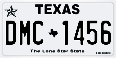 TX license plate DMC1456