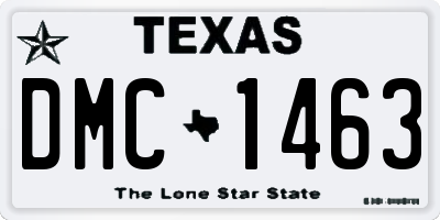 TX license plate DMC1463