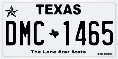 TX license plate DMC1465