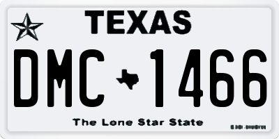 TX license plate DMC1466