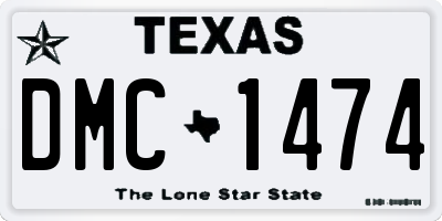 TX license plate DMC1474