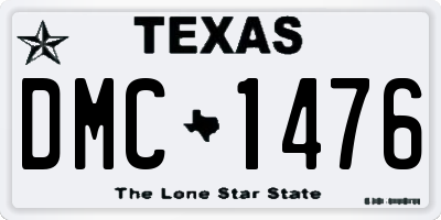 TX license plate DMC1476