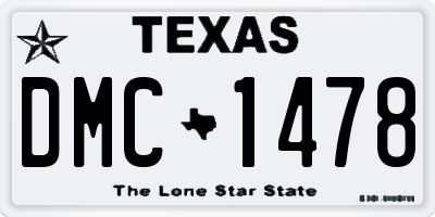 TX license plate DMC1478