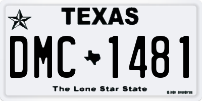 TX license plate DMC1481