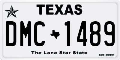 TX license plate DMC1489