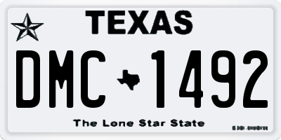 TX license plate DMC1492