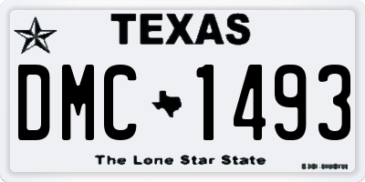 TX license plate DMC1493