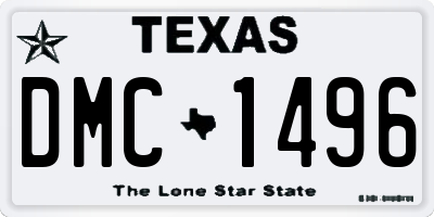 TX license plate DMC1496