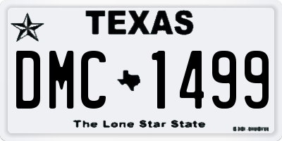 TX license plate DMC1499