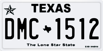 TX license plate DMC1512