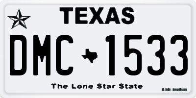 TX license plate DMC1533