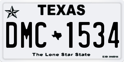 TX license plate DMC1534