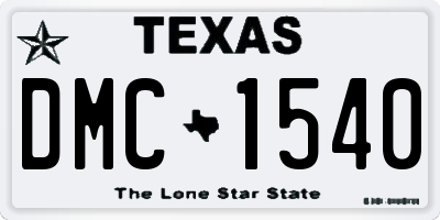 TX license plate DMC1540