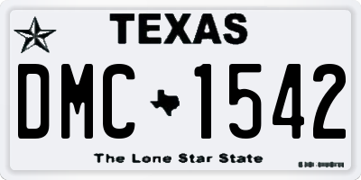 TX license plate DMC1542