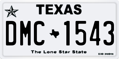 TX license plate DMC1543