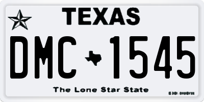 TX license plate DMC1545
