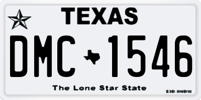 TX license plate DMC1546