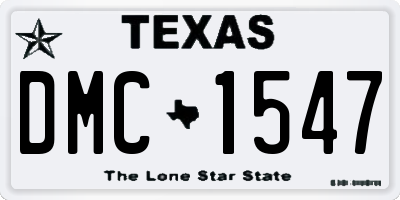 TX license plate DMC1547