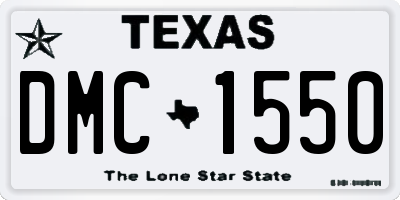 TX license plate DMC1550