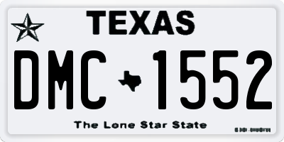 TX license plate DMC1552