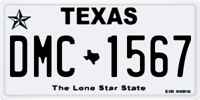 TX license plate DMC1567