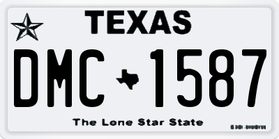 TX license plate DMC1587