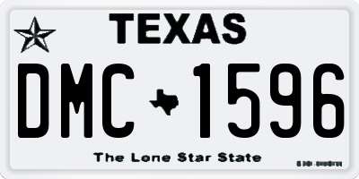 TX license plate DMC1596