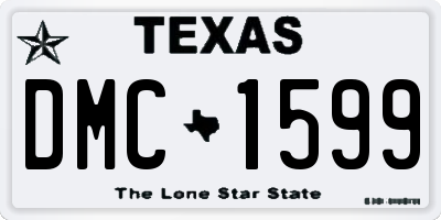 TX license plate DMC1599
