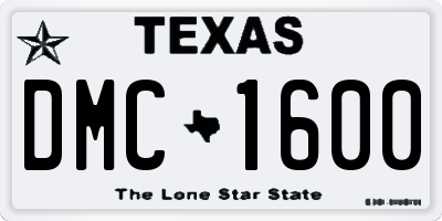 TX license plate DMC1600