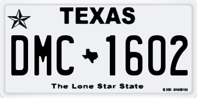 TX license plate DMC1602