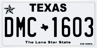 TX license plate DMC1603