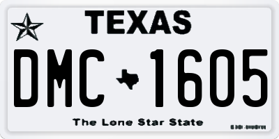 TX license plate DMC1605