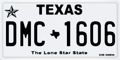 TX license plate DMC1606