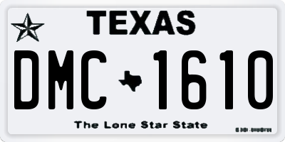 TX license plate DMC1610