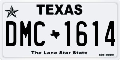 TX license plate DMC1614