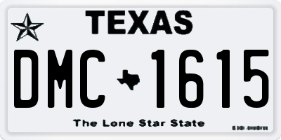 TX license plate DMC1615