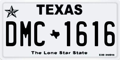 TX license plate DMC1616