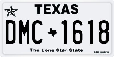 TX license plate DMC1618