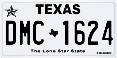 TX license plate DMC1624