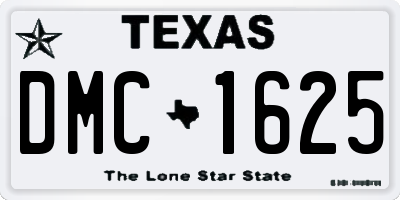 TX license plate DMC1625