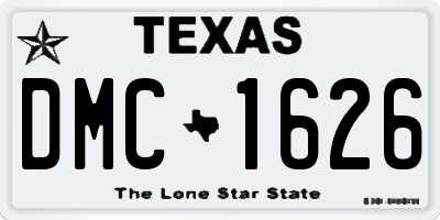 TX license plate DMC1626