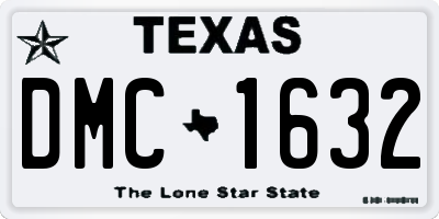 TX license plate DMC1632
