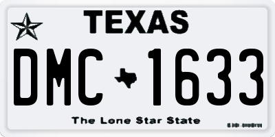 TX license plate DMC1633