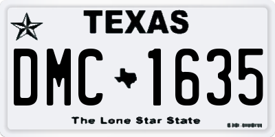 TX license plate DMC1635