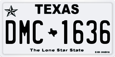 TX license plate DMC1636