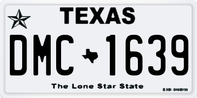 TX license plate DMC1639