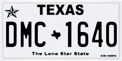 TX license plate DMC1640