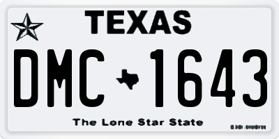 TX license plate DMC1643